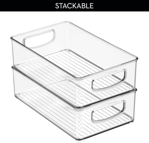 iDesign Stackable Pantry Bin with Handles, Set of 4, Clear