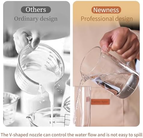 Glass Measuring Cup, 500ML (18OZ, 2 Cups), with Three Scales