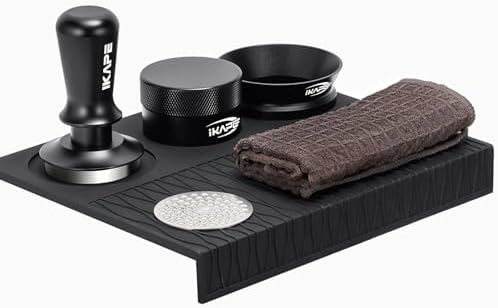 IKAPE 53MM Coffee Tamper Set Black 6 IN 1, Espresso Tool Kit for