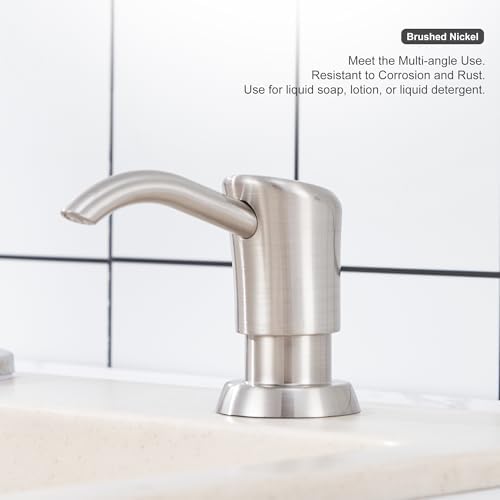 GAGALIFE Built-in Counter Soap Dispenser, Brushed Nickel