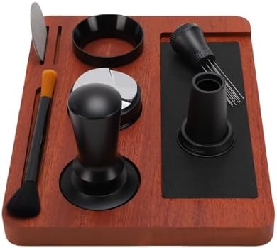 Coffee Tamper Set 51mm, Wood Tamping Station with Distributor for