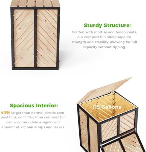 115 Gallon Outdoor Canada Cedar Compost Bin