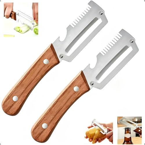 2-Pack Multifunctional Vegetable Peeler, 3 in 1 Kitchen Peeler with
