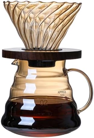 Pour Over Coffee Maker Set, 500ML Glass Carafe, Dripper
