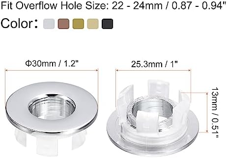uxcell Sink Trim Overflow Cover, Sink Overflow Rings Bathroom Kitchen
