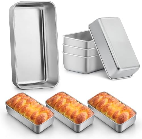 LIANYU Loaf Pans 9x5 Inch, 8 Pack Bread Pans for Baking, Stainless