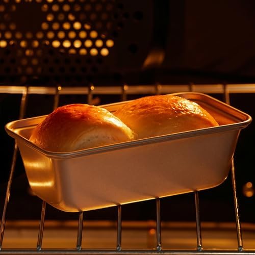 Elsjoy 4 Pack 9.5 x 5.5 Inch Non-Stick Loaf Pans for Baking Bread