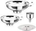 Canning Funnel with Strainer, Food Grade Funnel for Kitchen Use, Metal