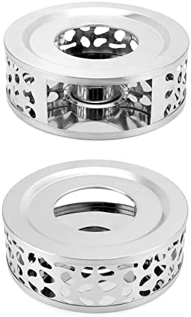 QWORK Tea Kettle Warmer, 2 Pack Brushed Stainless Steel Tea Kettle