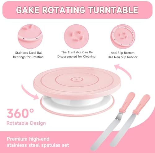 Cake Decorating Kit - Cake Turntable for Decorating with Baking