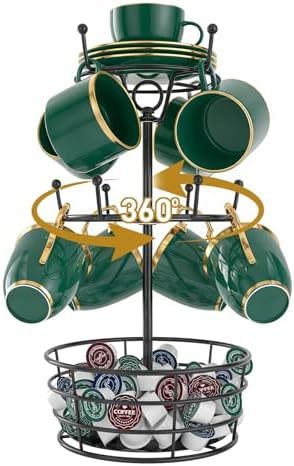 360° Rotating Coffee Cup Holder Tree