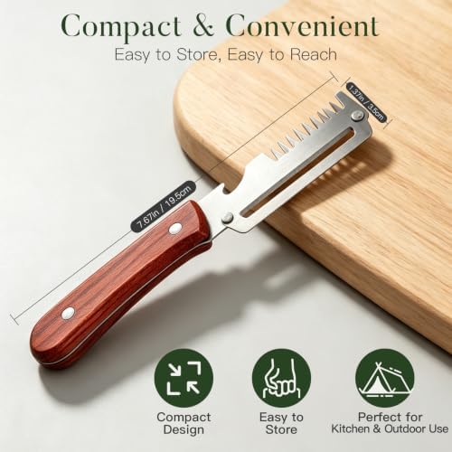 2-Pack 3-in-1 Vegetable Peelers for Kitchen with Wooden Handle