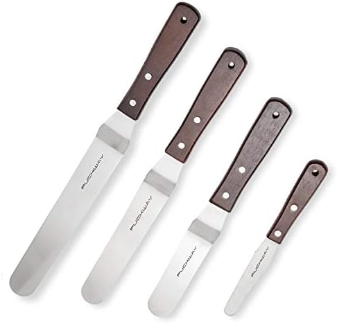Offset Cake Icing Spatula Set of 4, 4"-6"-8"-10"