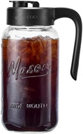 Mason Jar Pitcher, 64 oz (2 quart), Glass Pitcher with Lid