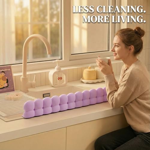 Silicone Sink Splash Guard for Kitchen & Bathroom - 20" Water Barrier
