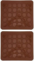 Haofy Silicone Macaron Mats, 2x30-Grid Non-Stick Baking Brown