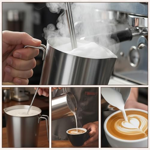 304 Stainless Steel Pitcher with Lid, 1 L/34 oz Metal Measuring Cup