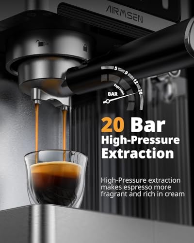 AIRMSEN 20 Bar Espresso Machine, Stainless Steel
