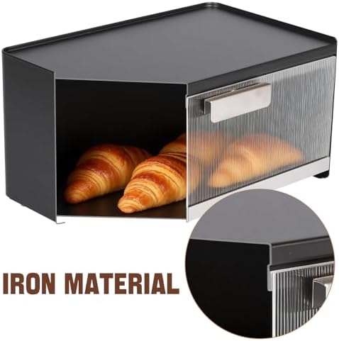 Metal Bread Box for Kitchen Countertop, 10 Qt Morden Small Breadbox