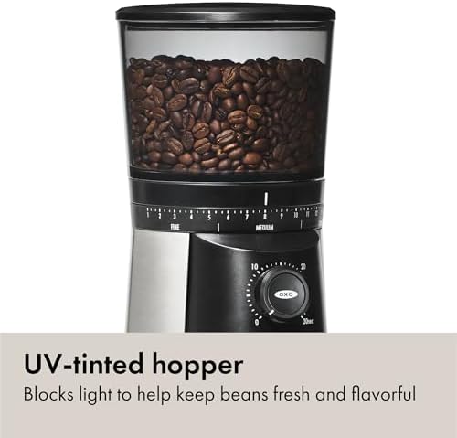 OXO Brew Conical Burr Coffee Grinder, 12 Oz, Silver