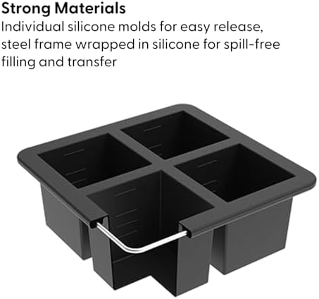 W&P Cup Cubes Silicone Freezer Tray with Lid, Blue, Makes 4 Perfect