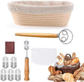10 Inch Oval Banneton Bread Proofing Basket Set, Sourdough Baking