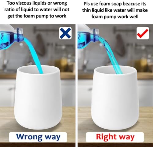 Soap Foaming Dispenser Ceramic with Easy-to-Press Pump Hand Foam