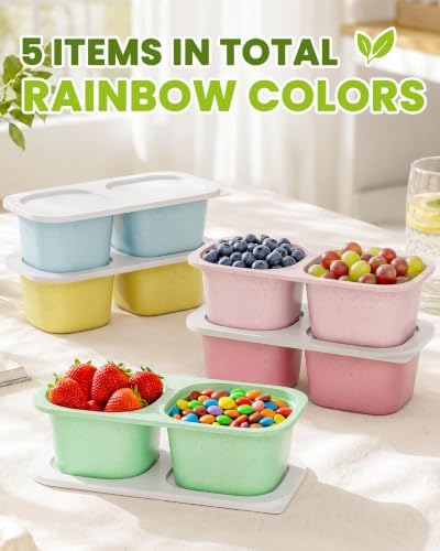 Snack Pack Containers for Kids, 5 Pack Reusable Snack Containers with