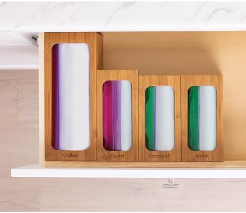 Seville Classics Bamboo Premium Organizer Storage Bins for Kitchen