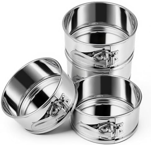 Funnymoom 4 Pcs 4 Inch Stainless Steel Springform Pans Mini Cheesecake