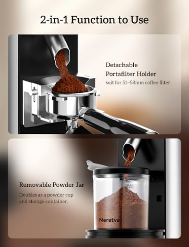 Neretva Burr Coffee Grinder and Espresso Maker, Stainless Steel