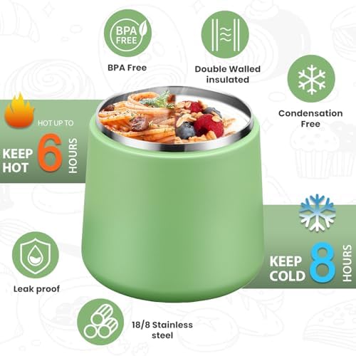 Itslife 20oz Vacuum Insulated Soup Thermo for Hot Food, Kids Lunch