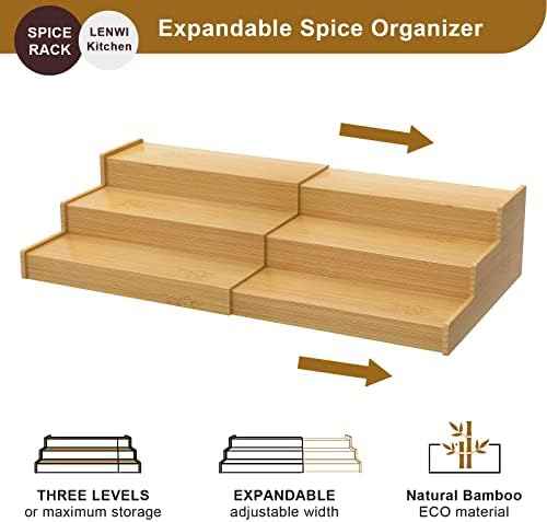 Lenwi 3-Tier Expandable Bamboo Cabinet Spice Rack