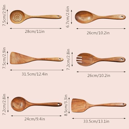Wooden Spoon Set-6 Piece Wooden Cutlery-Daily Wooden Cutlery Cooking