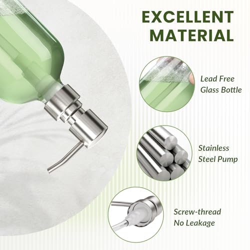 AmazerBath Glass Soap Dispensers, 2 Pack