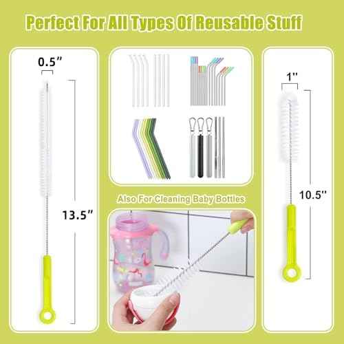 Bottle Cleaning Brush Set with Straw Brush