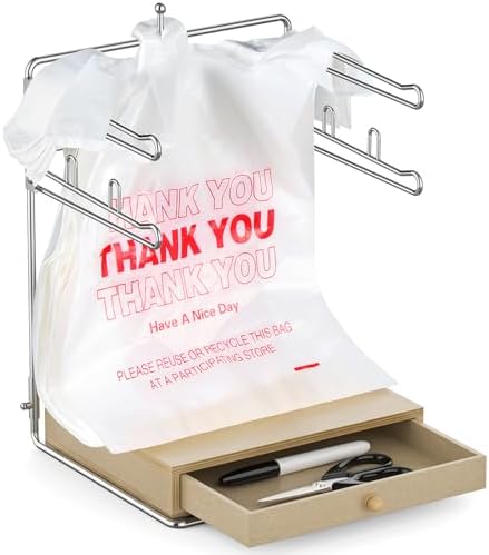 Plastic Grocery Bag Holder, Chrome T-Shirt Bag Rack, Plastic Bag