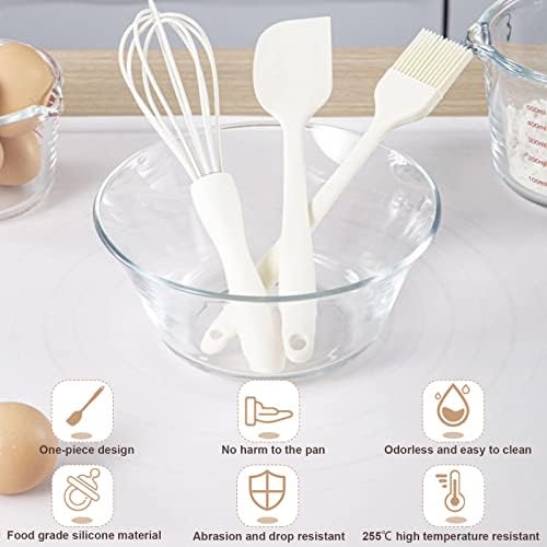 Silicone Spatula Set Food Grade with Pastry Brush and Whisk, Nonstick