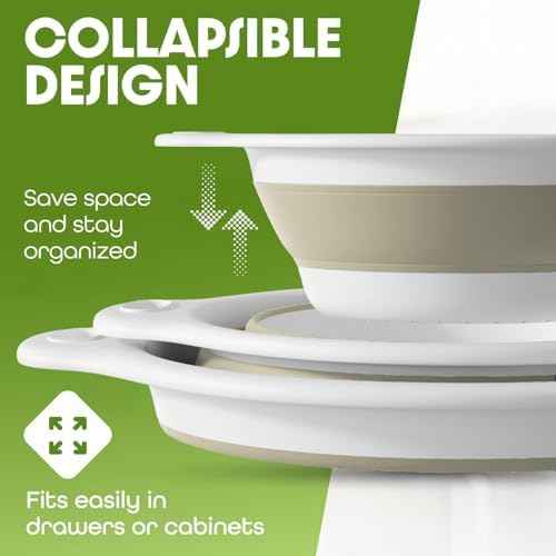 Gevoli 2-in-1 Large Collapsible Colander with Self-draining Base Set