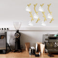 4PCS Unique Coffee Mug Holder Wall Mounted with 12 Hooks, Metal Coffee
