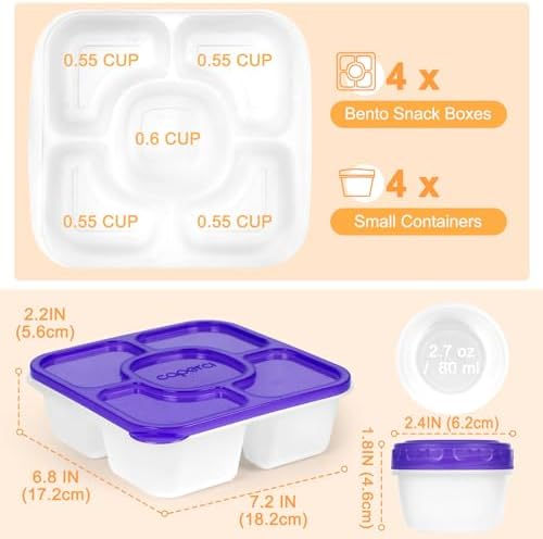 Caperci Original Lunchable Snack Containers for Kids & Adults