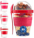 Tribello 20 OZ Overnight Oats Container With Lid, Set of 4 Crunch Cups