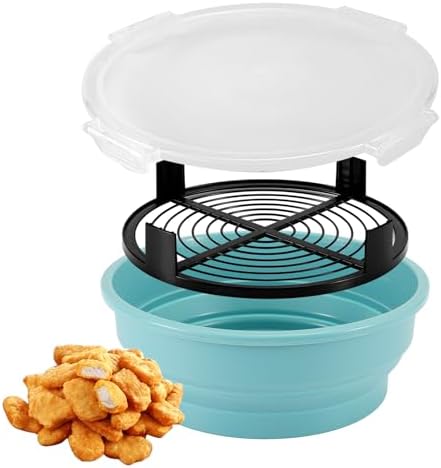 Breading Shaker Bowl, Silicone Bowl Shaker with Lid Collapsible Mixing