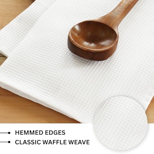 PurpleEssences Solid Kitchen Cloths, Dish Towel 15x25 Set of 6 - White