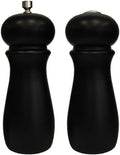 Winco Black Salt & Pepper Wood Grinder Set, 2 1/4", Rubberwood