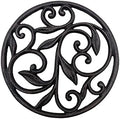 Comfy Hour 7.8" Decorative Cast Iron Trivet, Round Scrollwork Hot Pot