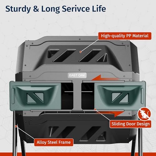 East Oak 43-Gal Dual Chamber Compost Tumbler