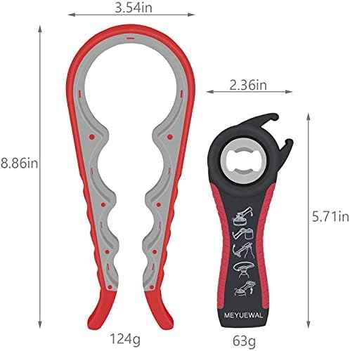 Jar Opener, 5 in 1 Multi Function Can Opener Bottle Opener Kit with
