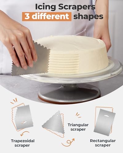 Kootek Aluminium Cake Turntable Set with 9 Inch Stainless Steel