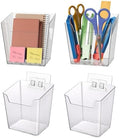 Clear Adhesive Wall Storage Bins 4-Pack Cabinet Door Organizer
